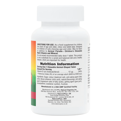 Animal Parade® Vitamin D3 480 IU Children's Chewables