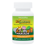 Nature's Plus Animal Parade KidGreenz children's chewable green food supplement 90 tablets for immune and digestive support.