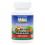 Nature's Plus Animal Parade MagKidz children's chewable magnesium 90 tablets cherry flavour for muscle and nervous system support.