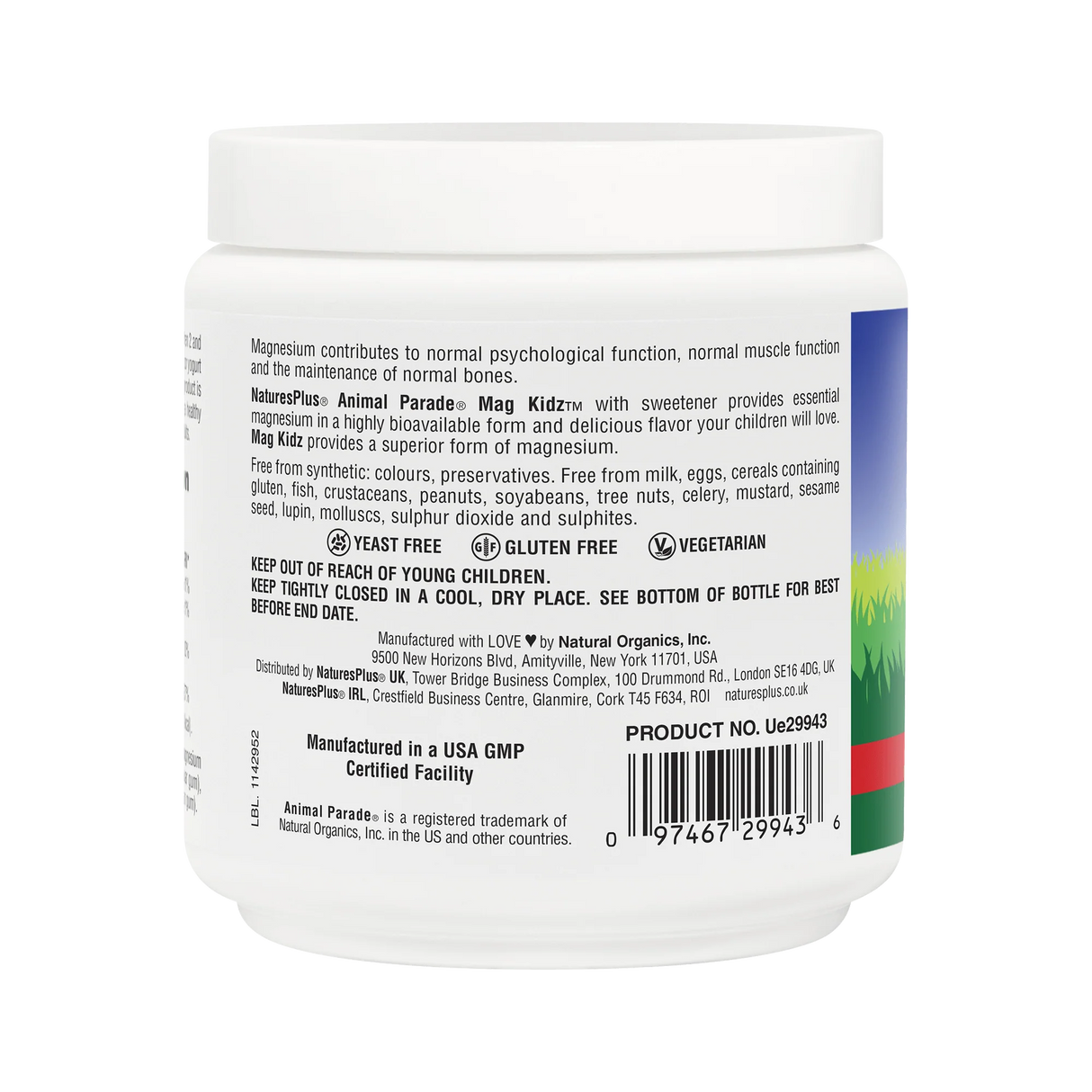 NaturesPlus Animal Parade Gold 120 tablets nutrition information and supplement facts label.