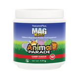 Nature's Plus Animal Parade MagKidz children's magnesium powder, sugar-free cherry flavour for muscle and nervous system support.