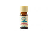 A 5ml amber glass bottle of Atlantic Aromatics Frankincense Relaxation Blend essential oil with a cream-colored cap on a white background.