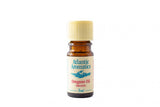 A 5ml amber glass bottle of Atlantic Aromatics Organic Oregano Oil with a cream ribbed cap on a white background.