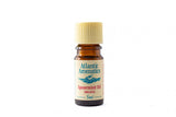 A 5ml amber glass bottle of Atlantic Aromatics Organic Spearmint Oil with a ribbed cream cap on a white background.