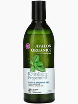 Avalon Organics Revitalizing Peppermint Bath & Shower Gel bottle on a white background