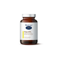 A 30-marine capsule amber glass jar of BioCare Mega EPA Omega 3 (EPA & DHA) pure fish oil food supplement with a white and yellow label and silver cap, isolated on a white background.