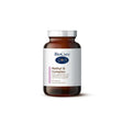 A 60-vegetable capsule amber glass jar of BioCare Methyl B Complex food supplement for energy, mental health, and hormone balance, featuring a white and purple label and silver cap, isolated on a white background.