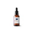 A 15ml amber glass dropper bottle of BioCare Nutrisorb BioMulsion D liquid emulsified vitamin D3 for immune and bone support, featuring a white and purple label, isolated on a black background.