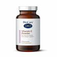 A 250g jar of BioCare Vitamin C Powder food supplement for immune, energy, and collagen support, featuring a white and light purple label and silver cap, isolated on a white background.