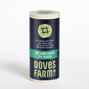 Doves Farm Bicarbonate of Soda, 200g, an essential baking ingredient for making soda breads, cakes, scones, and pancakes.