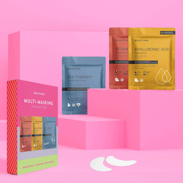 BeautyPro Multi-Masking Face and Eye Set for Brightening, Hydrating, and Revitalising.