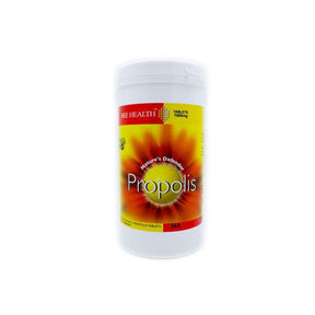 Bee Health Propolis "Nature's Defender" supplement in a white cylindrical container with 365 tablets of 1000mg.
