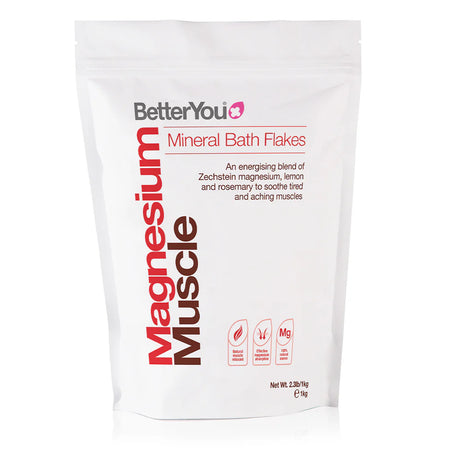 BetterYou Magnesium Muscle Bath Flakes – magnesium chloride bath soak for muscle relaxation, recovery and overall wellbeing.
