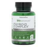Nature's Plus BioAdvanced Thyroid Support 60 vegan capsules with Iodine Selenium and Ashwagandha for metabolism and hormone support.