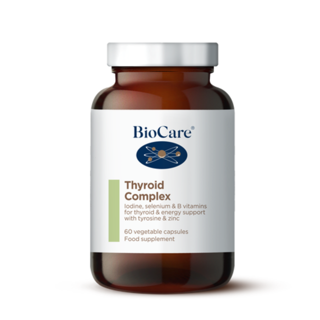 BioCare Thyroid Complex capsules for healthy metabolism and thyroid function with Iodine Selenium and L-Tyrosine 60 capsules.