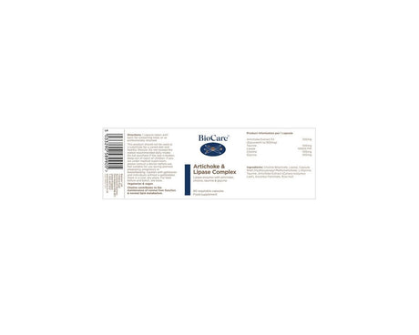 Biocare Artichoke & Lipase Complex (90cps)