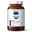 A 60g amber glass jar of BioCare Children's Mindlinx Complex powder food supplement with a white label and silver cap, isolated on a white background.