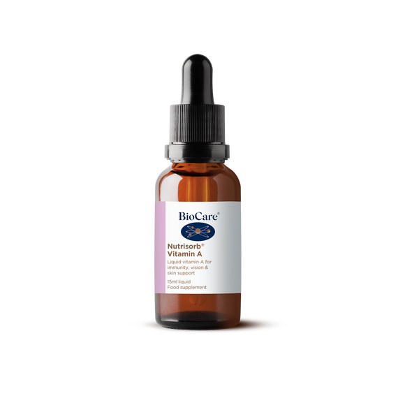 BioCare Nutrisorb liquid vitamin A for immunity, vision, and skin support.