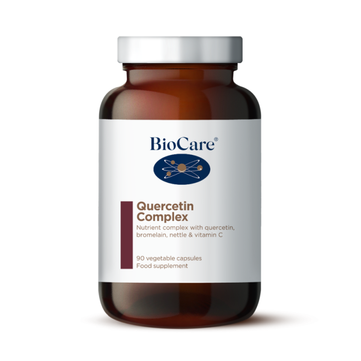 Biocare Quercetin Complex supplement bottle on a white background