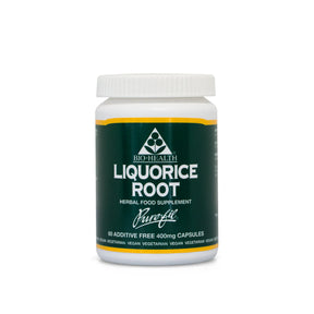 Supplement container labeled 'Liquorice Root' by Bio-Health on a white background