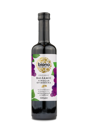 Biona Organic Balsamic Vinegar of Modena, 500ml oak barrel matured bottle.
