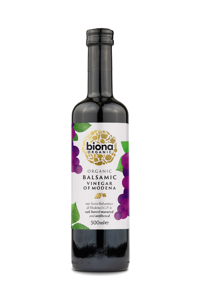 Biona Organic Balsamic Vinegar of Modena, 500ml oak barrel matured bottle.
