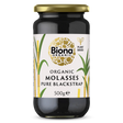 Biona Organic Pure Blackstrap Molasses, 500g glass jar of plant-based sweetener.