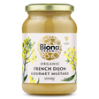 Biona Organic French Dijon Gourmet Mustard, 200g glass jar of strong vegan mustard.