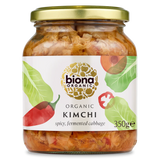 Biona Organic Kimchi, 350g glass jar of spicy, fermented cabbage.