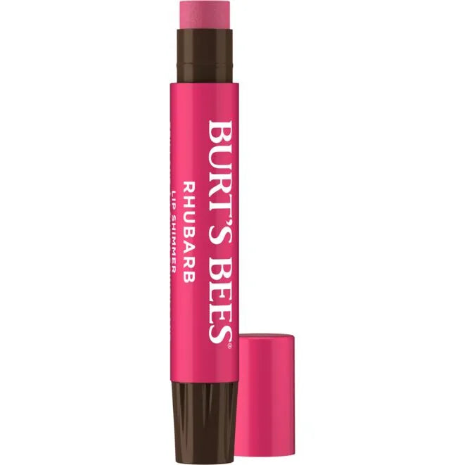 Burt's Bees Rhubarb Lip Shimmer with Peppermint Oil and Vitamin E.