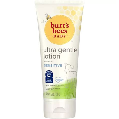 Burt's Bees Baby ultra gentle lotion tube on a white background