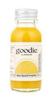 Goodie by Cannumo miniature fermented sea buckthorn drink, shot-sized bottle for daily wellness.