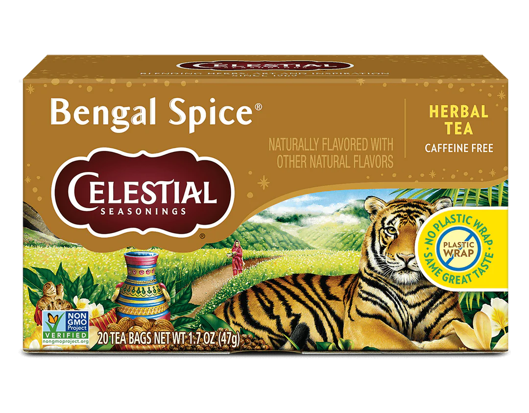 Box of 20 Celestial Seasonings Bengal Spice Herbal Tea bags, 47g.