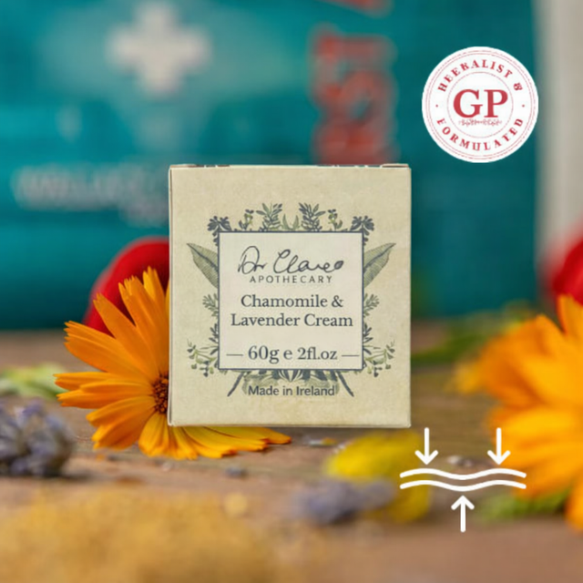 Dr Clare Chamomile & Lavender Cream – soothing natural skin cream with chamomile and lavender to calm irritation and nourish sensitive skin.