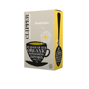 Organic Dandelion Tea bags for liver detox and digestive support 20 pack caffeine free natural diuretic.