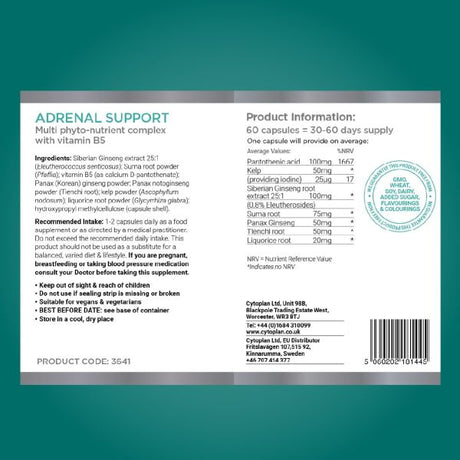 Cytoplan Adrenal Support - 60 capsules