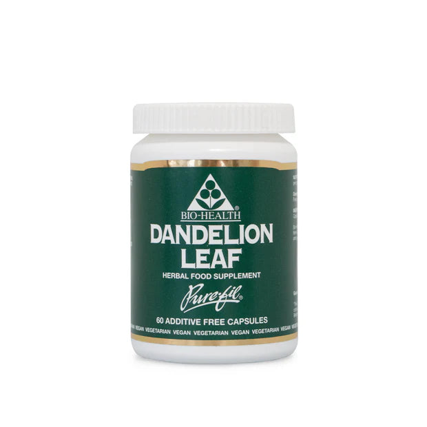 Bio-Health Dandelion Leaf 300mg capsules 60 pack for fluid balance and kidney support pure additive-free herbal supplement.