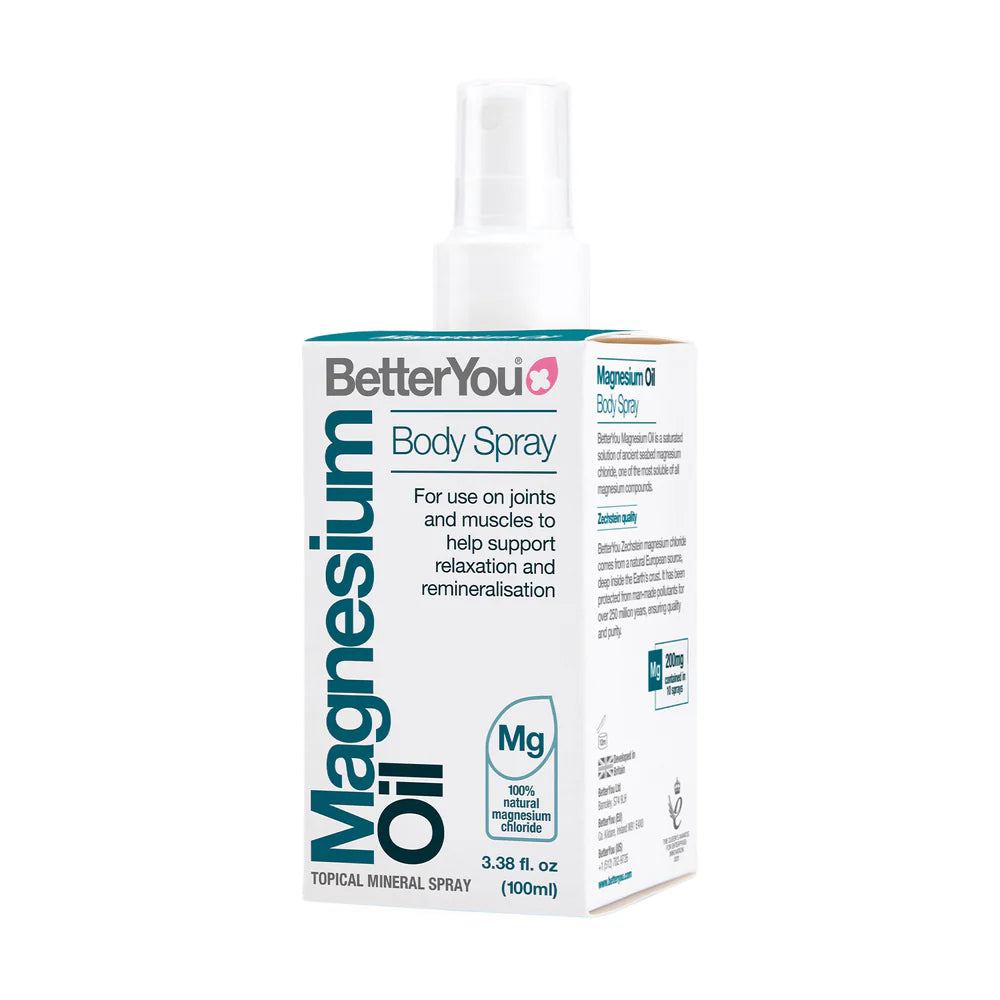 BetterYou Magnesium Oil Body Spray – magnesium chloride body spray for muscle comfort, relaxation and daily wellbeing support.