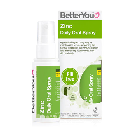 BetterYou Zinc Oral Spray – fast‑absorbing oral zinc supplement spray to support immune function, skin health and overall wellbeing.