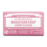 Dr. Bronner’s Cherry Blossom All-One Pure-Castile Magic Bar Soap, 5oz organic pink bar.