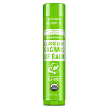 Green tube of Dr. Bronner's Lemon Lime Organic Lip Balm.