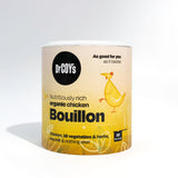 Dr. Coy’s Organic Chicken Bouillon tub, containing 20 servings of nutritiously rich stock.