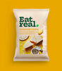 Eat Real Hummus Chips, rich Italian cheese and black pepper flavor, 110g sharing bag.