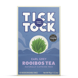 Tick Tock Earl Grey Rooibos Tea, naturally caffeine-free, 40 biodegradable tea bags.
