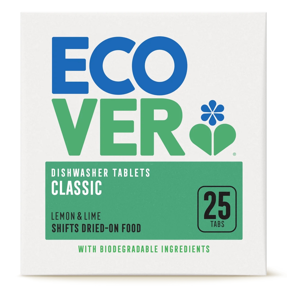 Fushi Fresh-Pressed Organic Aloe Vera Juice in a 500ml glass bottle and Ecover Classic Dishwasher Tablets (Lemon & Lime), 25g pack with 25 tabs.