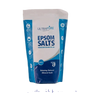 A white and blue stand-up pouch of ULTRAPURE Epsom Salts (Magnesium Sulphate), labeled as a relaxing natural mineral soak with icons for muscle recovery and being fragrance-free.
