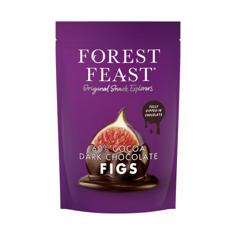 Forest Feast 60% Cocoa Dark Chocolate Figs 140g pouch.