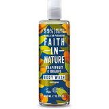 Bottle of Faith In Nature Grapefruit & Orange Body Wash on a white background