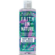 Bottle of Faith in Nature lavender and geranium body wash on a white background