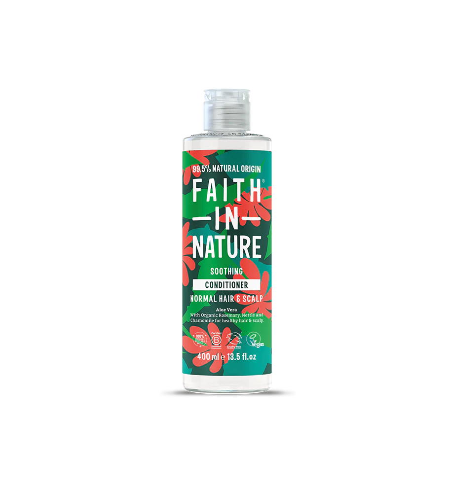 Faith In Nature Soothing Conditioner 400ml, Aloe Vera for Normal Hair & Scalp, 99.5% Natural Origin.